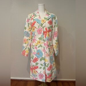 100% Cotton Women's Coat with Floral Design